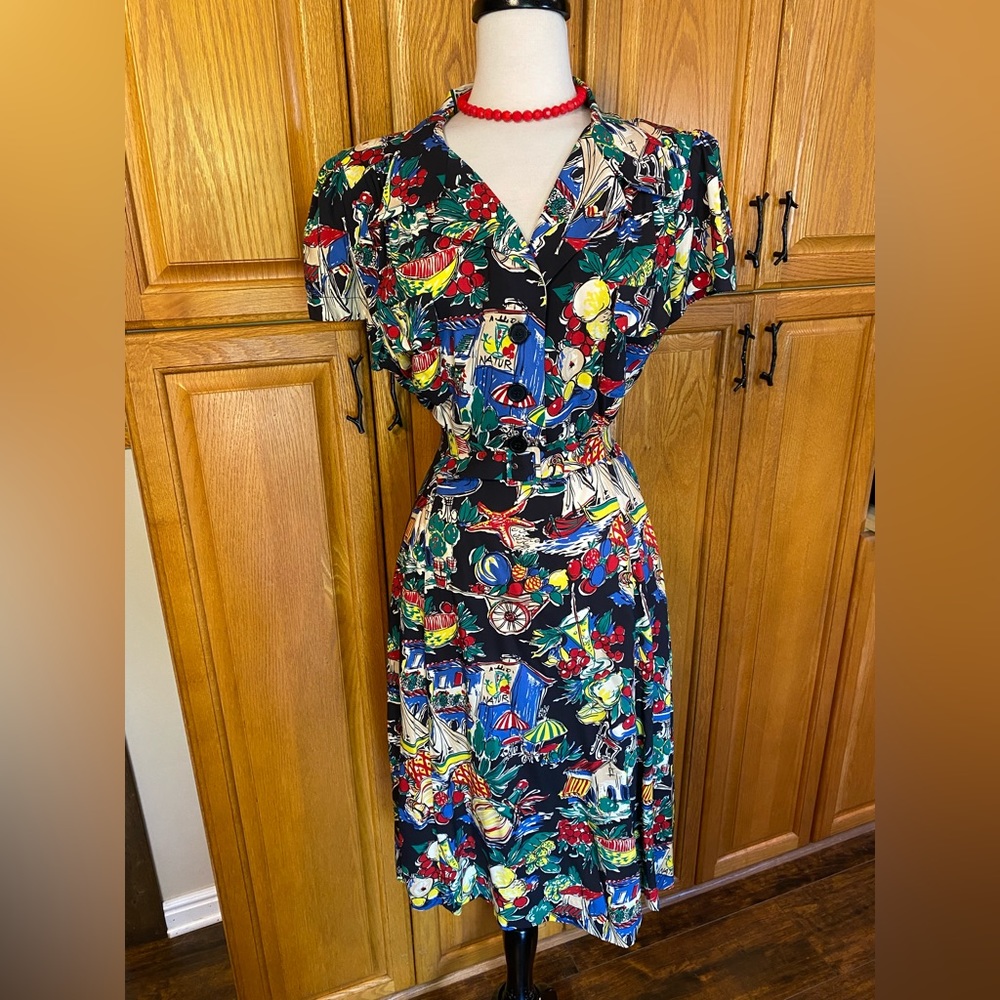 RETROSPEC’D “EVITA” FORTIES RAYON PEARL HABOR DRESS PINUP VINTAGE STYLE